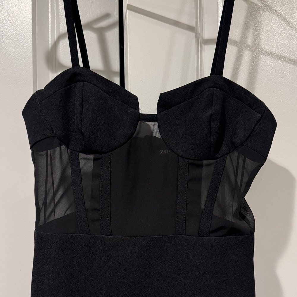 Zara Black Bustier Corset Dress